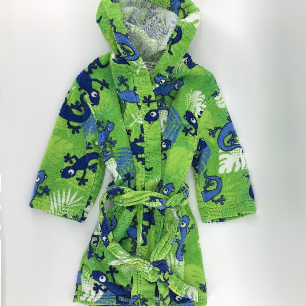 ST. EVE SWIM Toddler Boy Lizard Hooded Beach Bath Robe Coverup